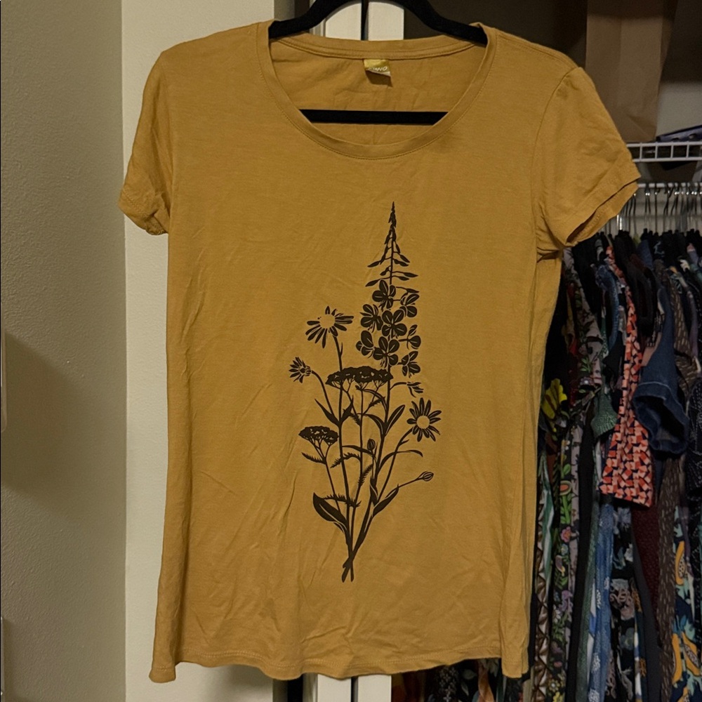 Super Soft Mustard Yellow Graphic T-Shirt